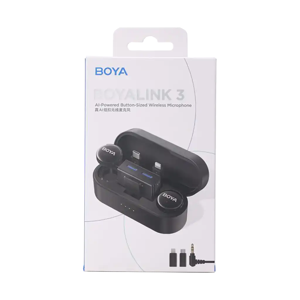 Boya BOYALINK 3 AI-Powered 2-Person Wireless Microphone System for Cameras and Mobile Devices