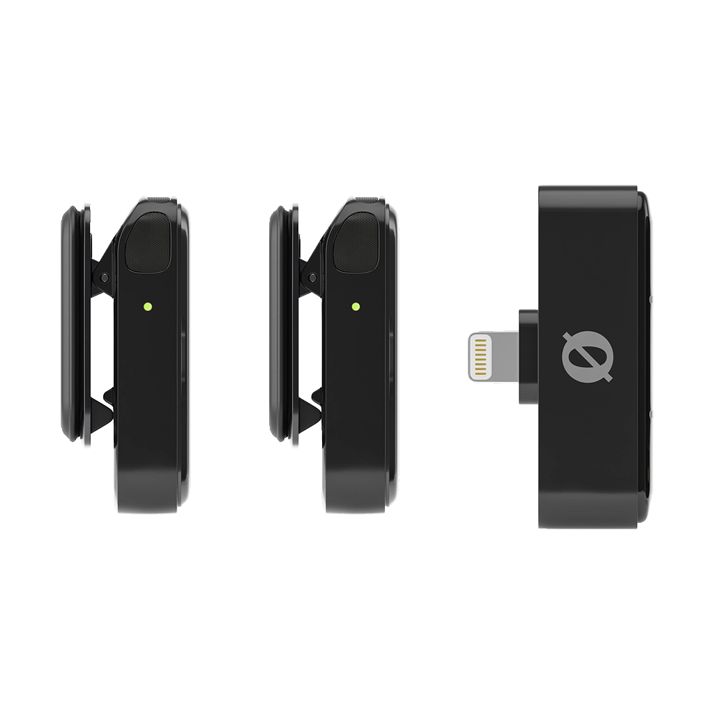 Rode Wireless Micro 2-Person Ultracompact Wireless Microphone System with Lightning Connector (2.4 GHz, Black) with FREE Rode Interview Micro Handheld Mic Adapter for Wireless Clip-On Transmitter (Valued at R700)