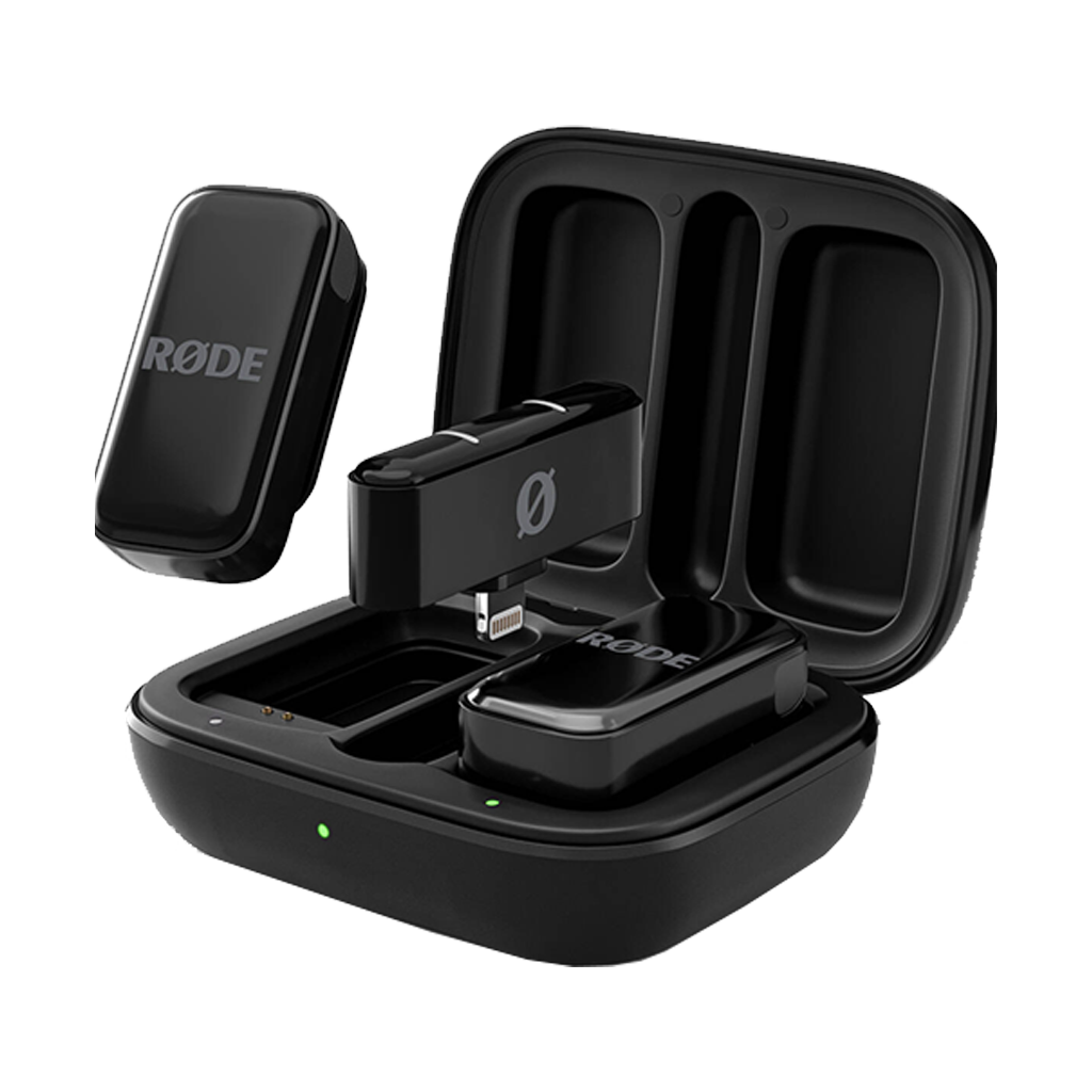 Rode Wireless Micro 2-Person Ultracompact Wireless Microphone System with Lightning Connector (2.4 GHz, Black) with FREE Rode Interview Micro Handheld Mic Adapter for Wireless Clip-On Transmitter (Valued at R700)