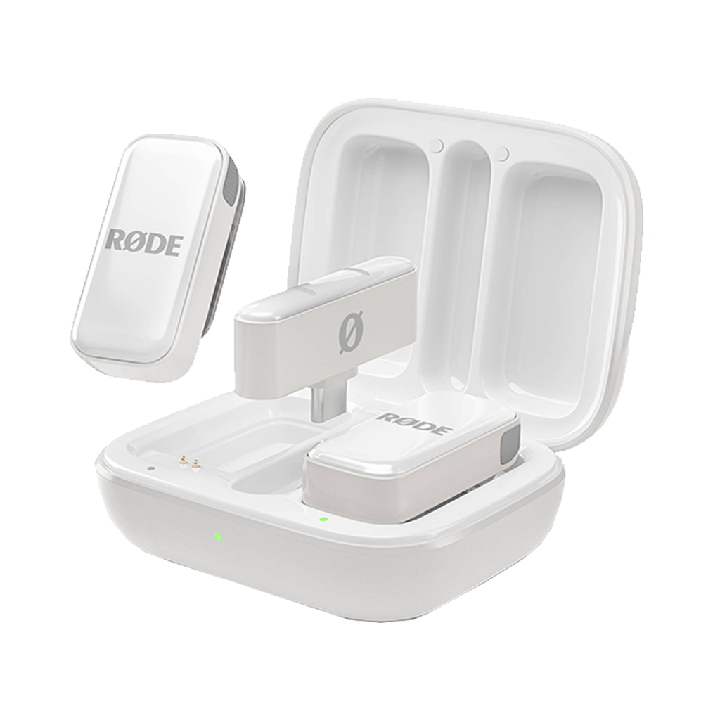 Rode Wireless Micro 2-Person Ultracompact Wireless Microphone System with USB-C Connector (2.4 GHz, White) with FREE Rode Interview Micro Handheld Mic Adapter for Wireless Clip-On Transmitter (Valued at R700)