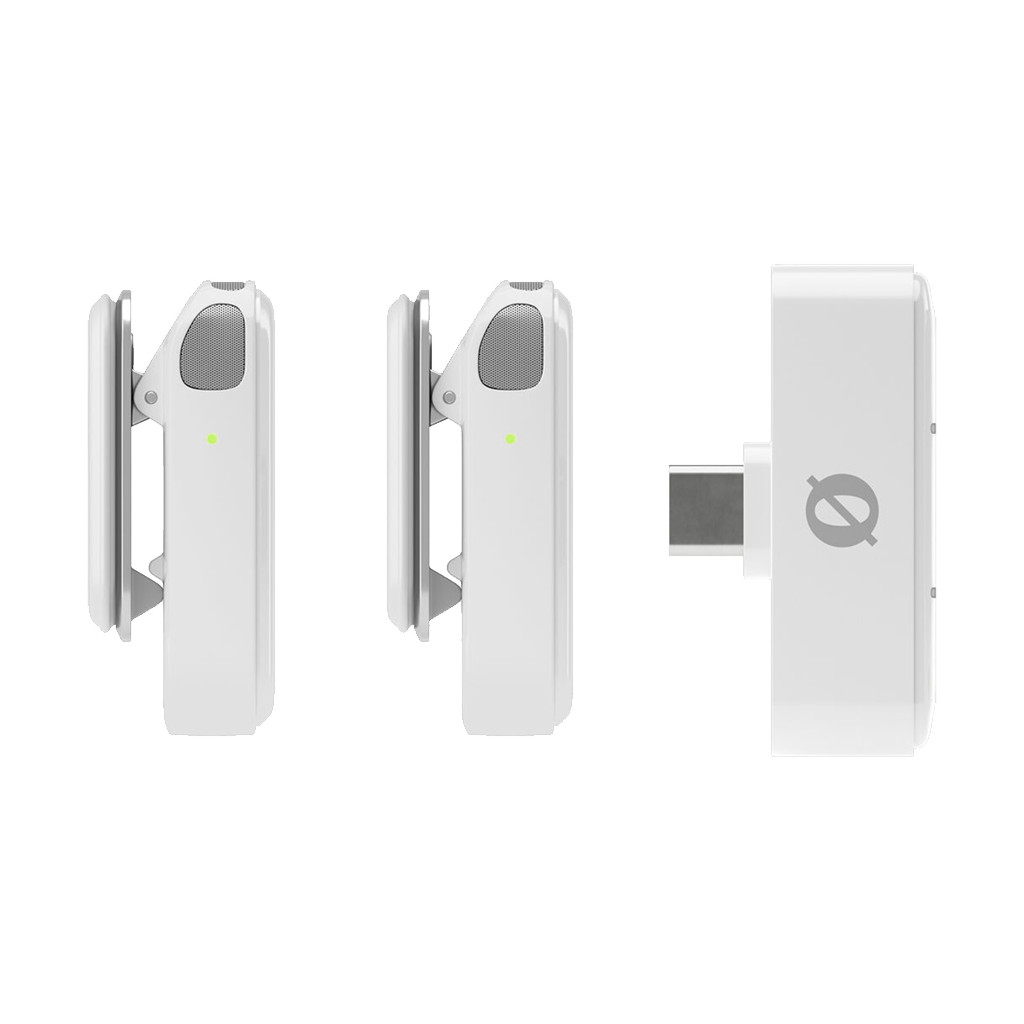 Rode Wireless Micro 2-Person Ultracompact Wireless Microphone System with Lightning Connector (2.4 GHz, White) with FREE Rode Interview Micro Handheld Mic Adapter for Wireless Clip-On Transmitter (Valued at R700)