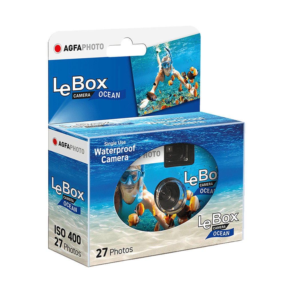 AgfaPhoto LeBox Single-Use Ocean Waterproof Camera (35mm Roll Film, 27 Exposures)