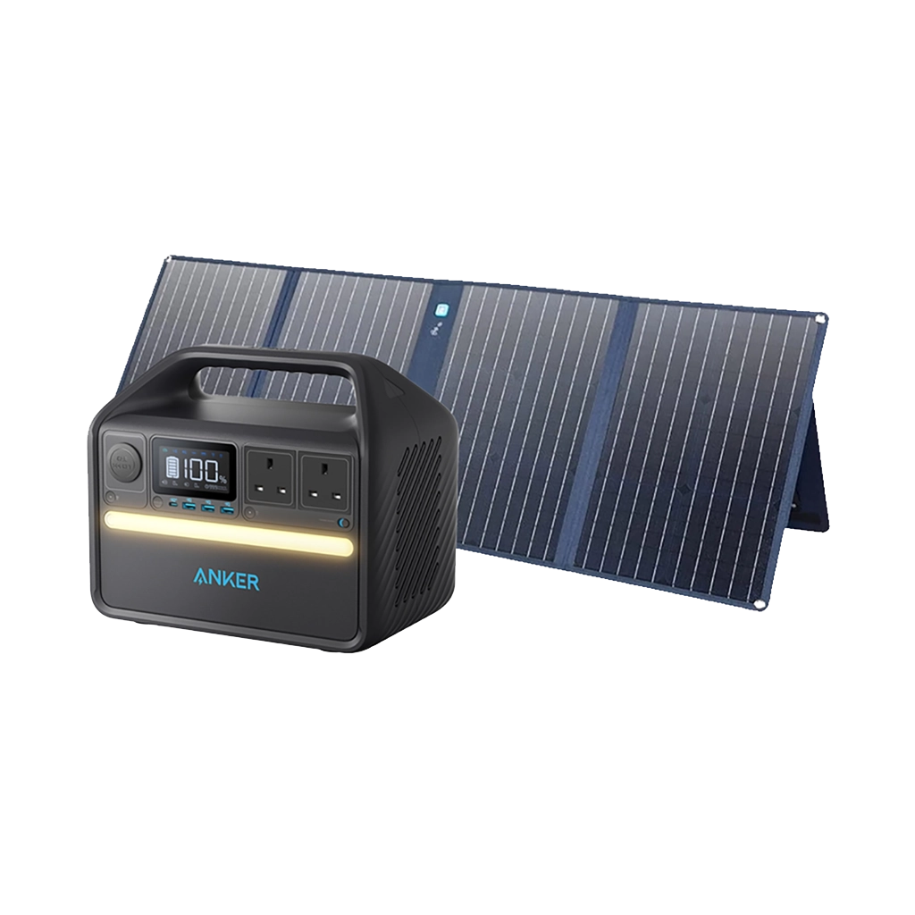 Anker PowerHouse 535 (512Wh) Portable Power Station with Anker PowerSolar 625 Solar Panel (100W)