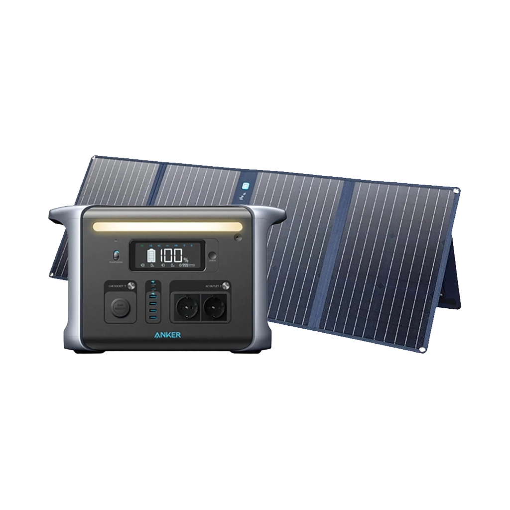 Anker PowerHouse 757 (1229Wh) Portable Power Station with Anker PowerSolar 625 Solar Panel (100W)
