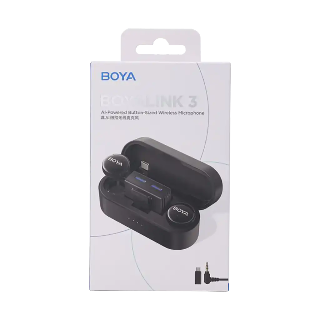 Boya BOYALINK 3 AI-Powered 2-Person Wireless Microphone System for Cameras and Mobile Devices (2.4 GHz)