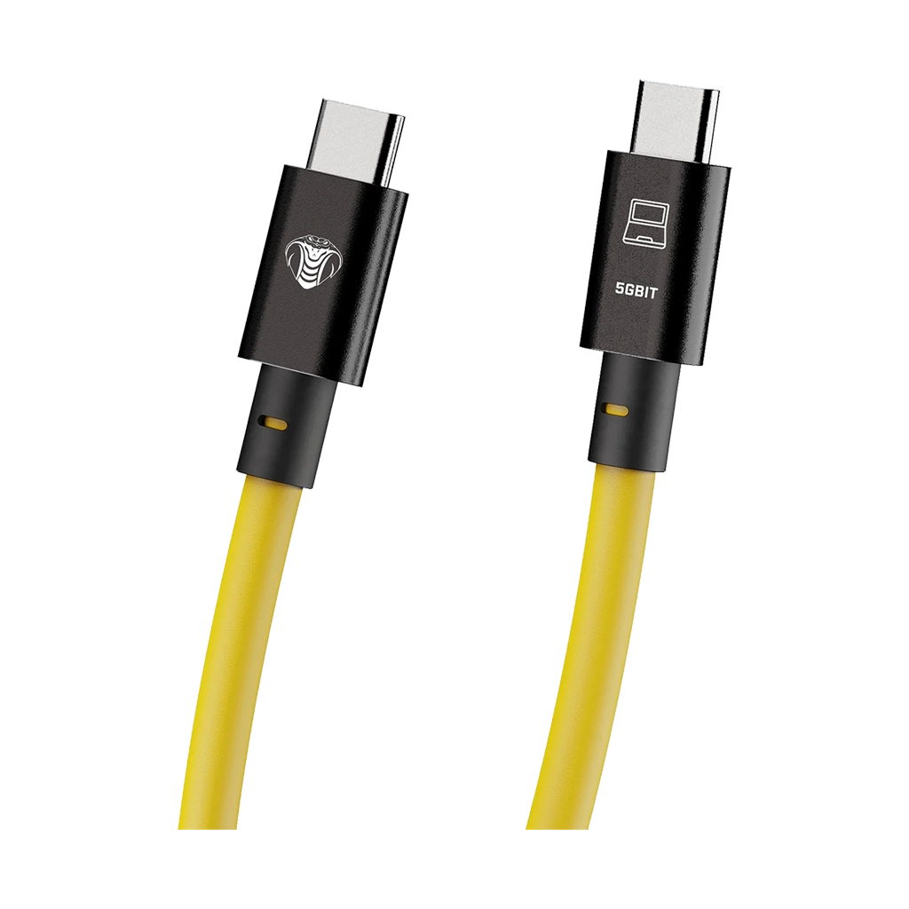CobraTether Straight USB-C Tether 5G Cable (10m, Yellow)