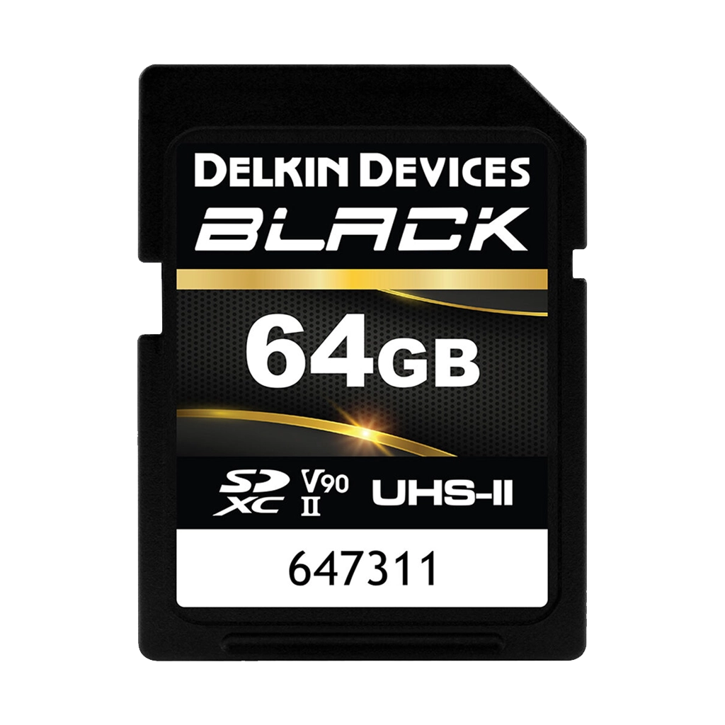Delkin Devices 64GB BLACK UHS-II SDXC (300MB/s) Memory Card