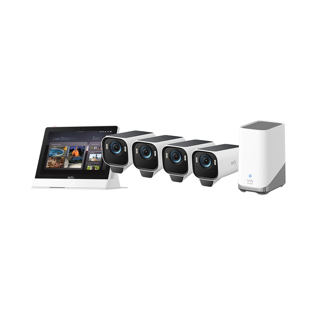 Eufy Security eufyCam S3 Pro 4K UHD Wireless Security Four-Camera Kit with Eufy Security Smart Display E10