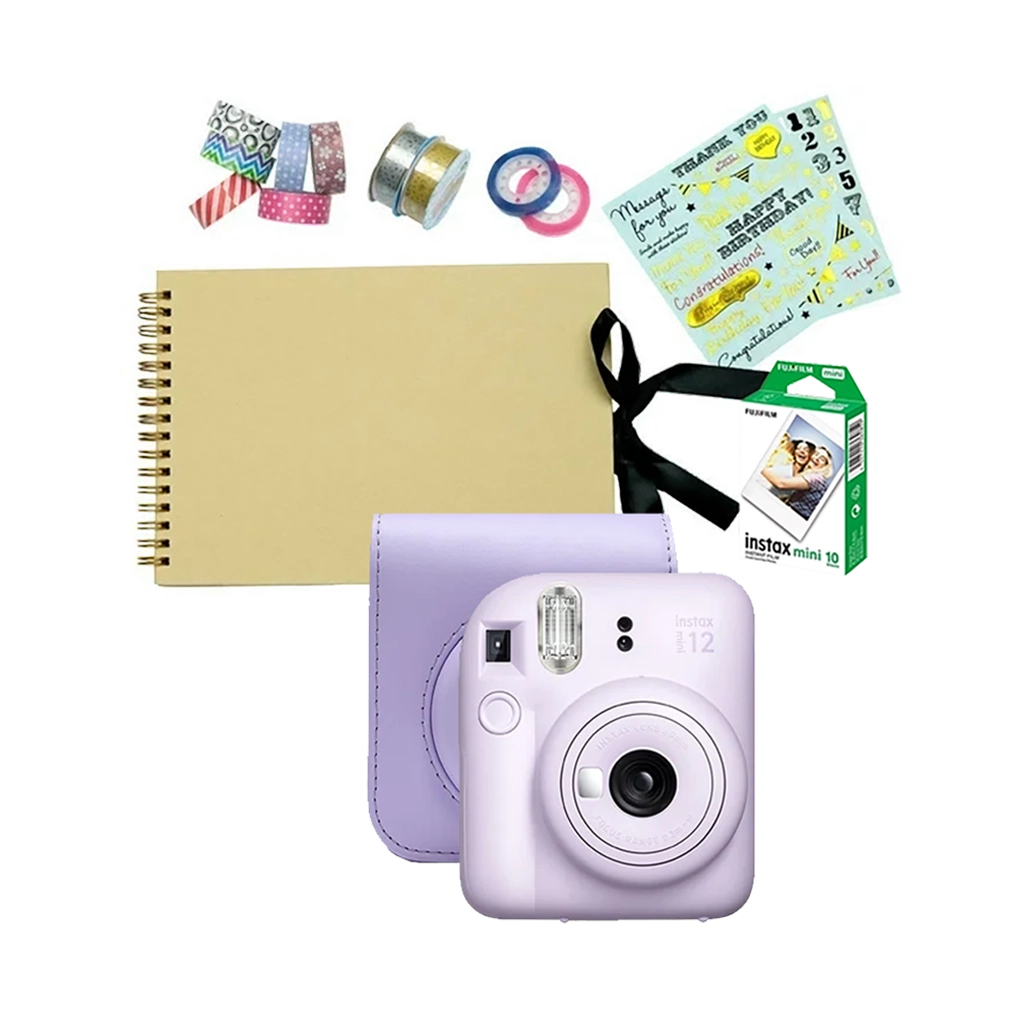 Fujifilm Instax Mini 12 Instant Film Camera Festive Value Pack (Lilac Purple)