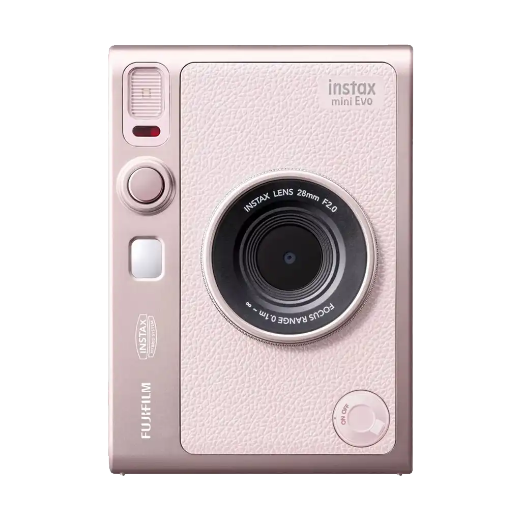 Fujifilm Instax Mini Evo Hybrid Instant Camera with 1 Fujifilm Instax Mini Instant Film and Instax Evo Case (Gentle Rose)