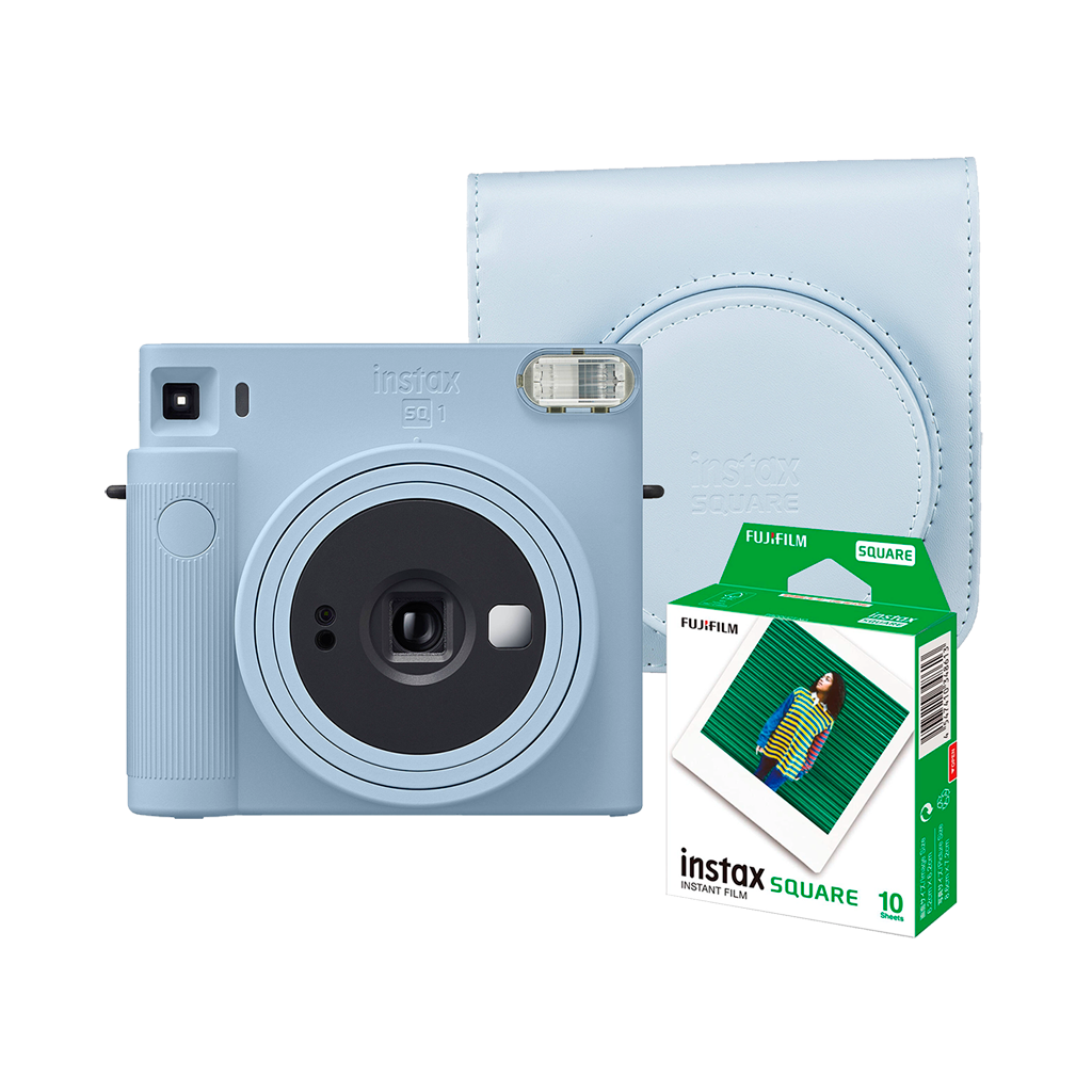 Fujifilm Instax Square SQ1 Instant Film Camera with Instax Square Instant Film and Case (Glacier Blue)