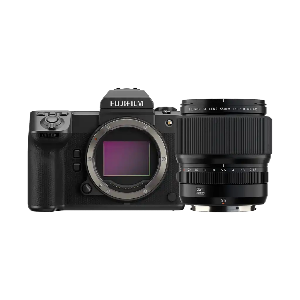 Fujifilm GFX 100 II Medium Format Mirrorless Camera with Fujifilm GF 55mm f/1.7R WR Lens