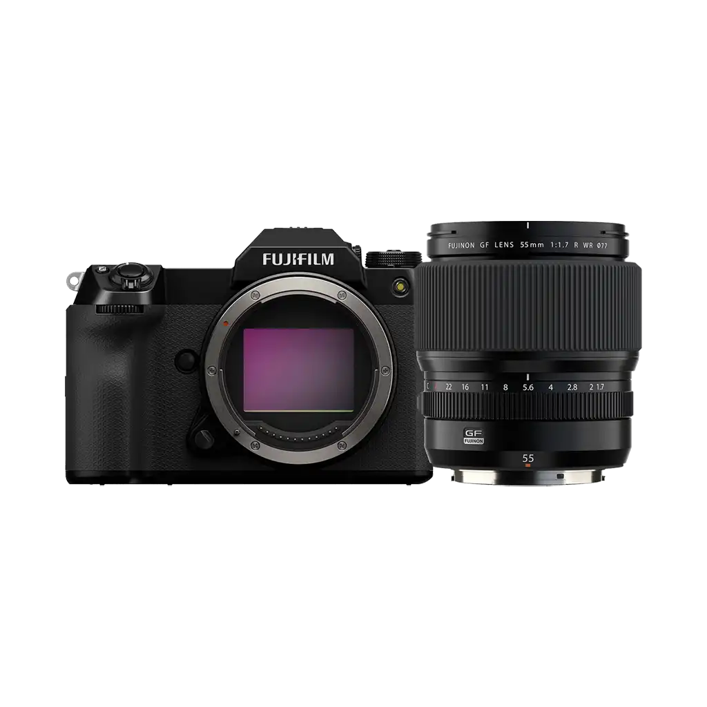 Fujifilm GFX 100S II Medium Format Mirrorless Camera with Fujifilm GF 55mm f/1.7R WR Lens