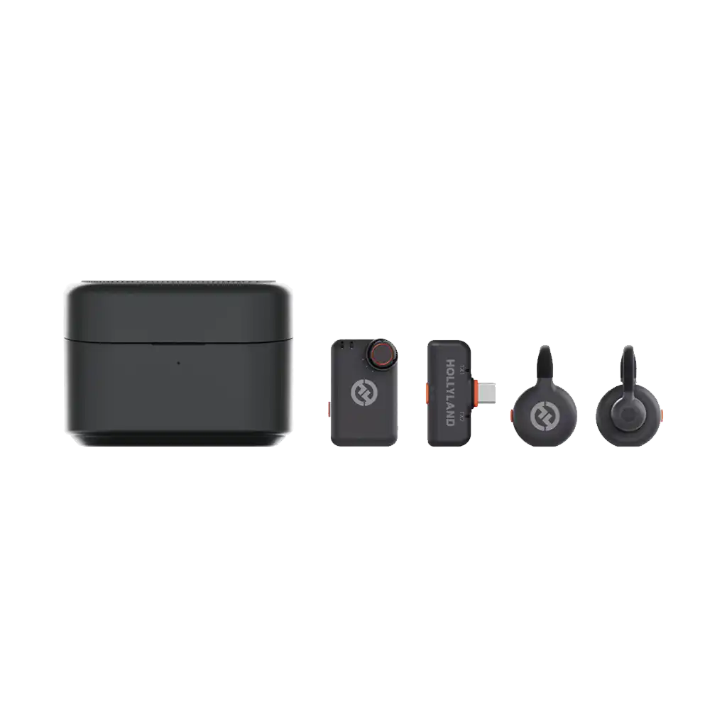 Hollyland LARK M2S Mini Combo 2-Person Wireless Microphone System for Cameras and Mobile Devices (2.4 GHz, Space Gray)