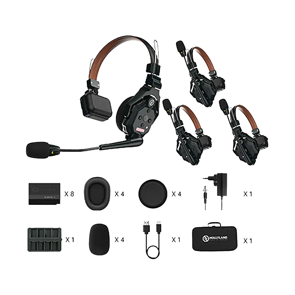 Hollyland Solidcom C1 Pro-4S Full-Duplex ENC Wireless Intercom System with 4 Headsets (1.9 GHz)