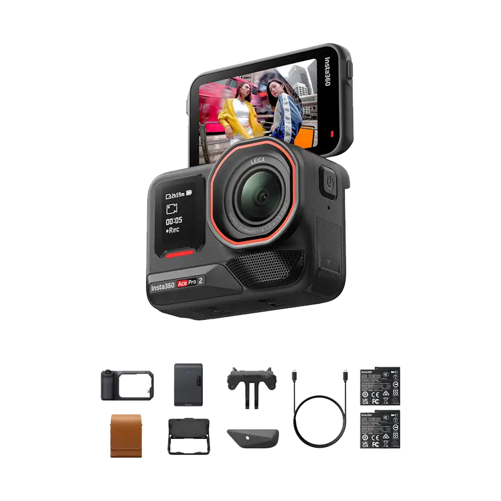 Insta360 Ace Pro 2 Action Camera Dual Battery Flash Print Bundle