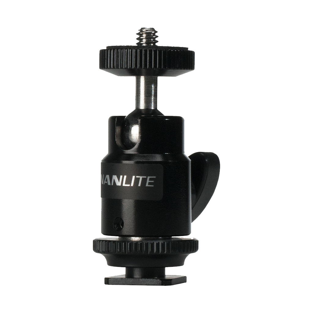 Nanlite Mini Ball Head with Hot Shoe Adapter and 1/4''-20 Mount