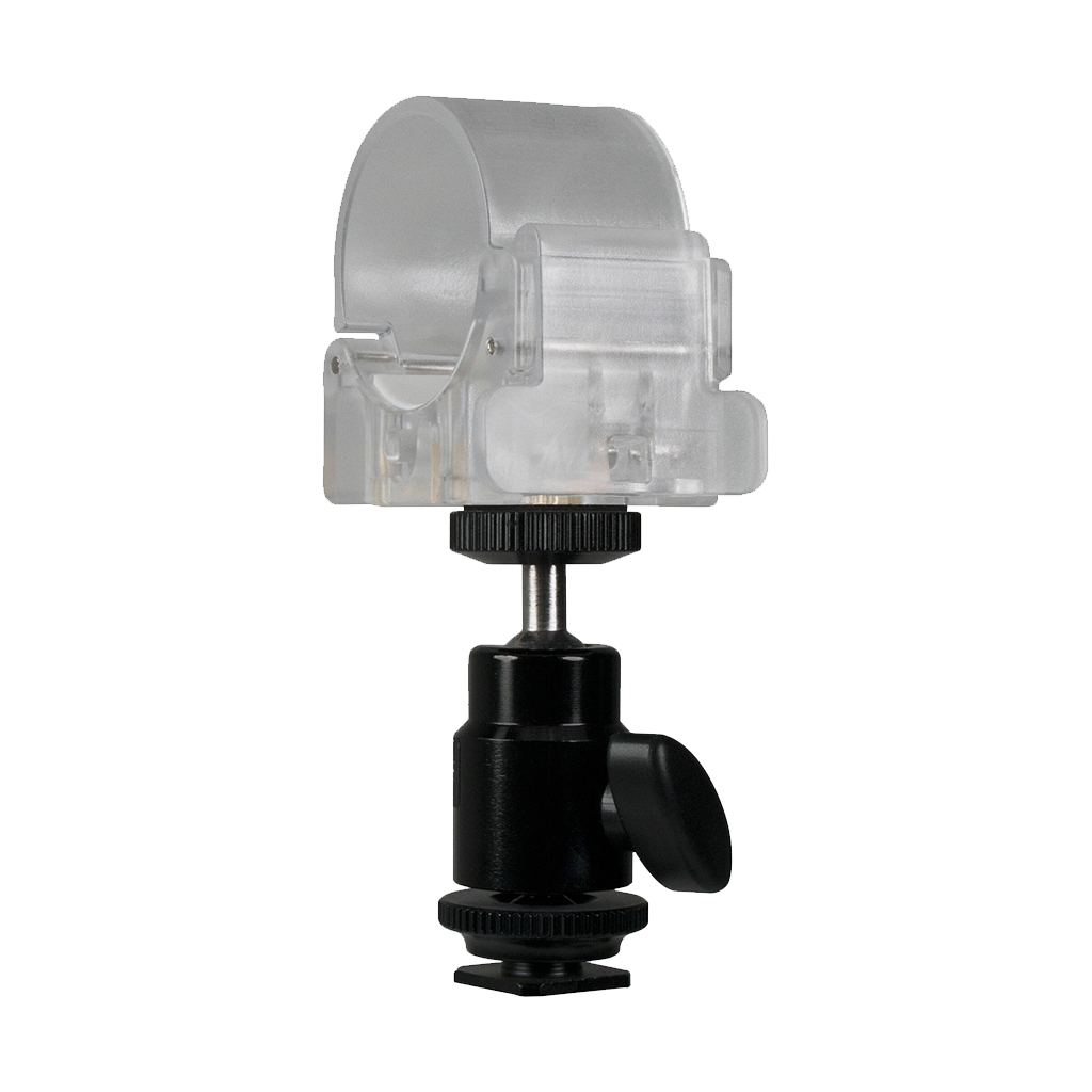 Nanlite Pavotube Transparent Polycarbonate Clip and Mini Ball Head with Hot Shoe Adapter