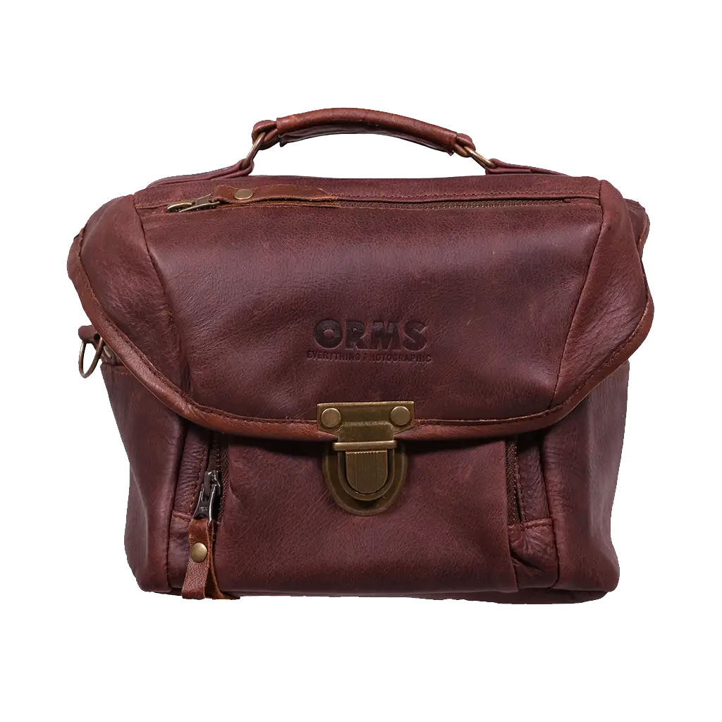 Orms Leather Camera Shoulder Bag (Chocolate, Small)