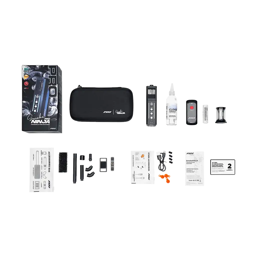 PMI Smoke Ninja Pro Basic Kit (Handheld Battery-Powered Wireless Mini Smoke Machine)