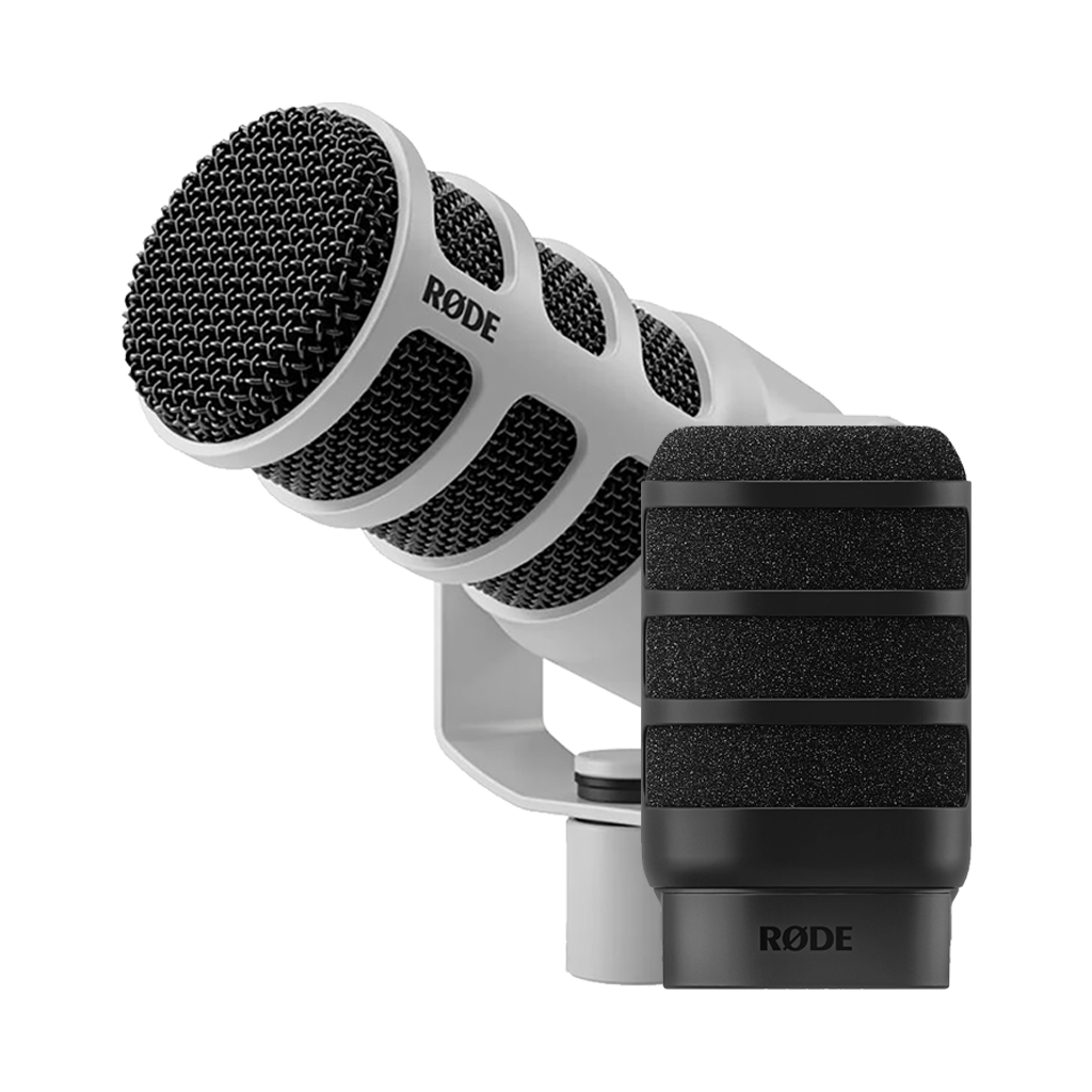 Rode PodMic Dynamic Podcasting Microphone (White) + Free Rode WS14 Pop Filter (Black) (Valued at R775)