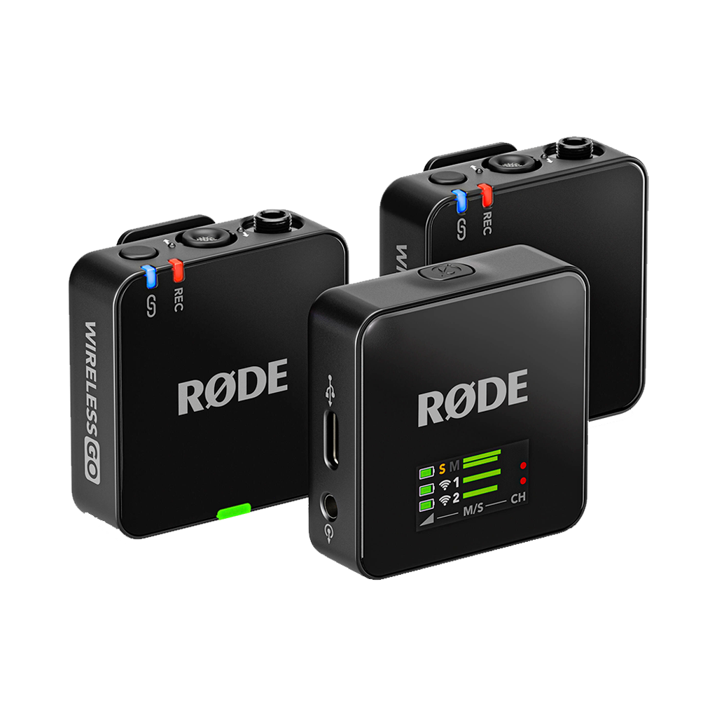 Rode Wireless GO (Gen 3) 2-Person Compact Digital Wireless Microphone System/Recorder (2.4 GHz, Black) with Free Rode Interview GO (Valued at R650)