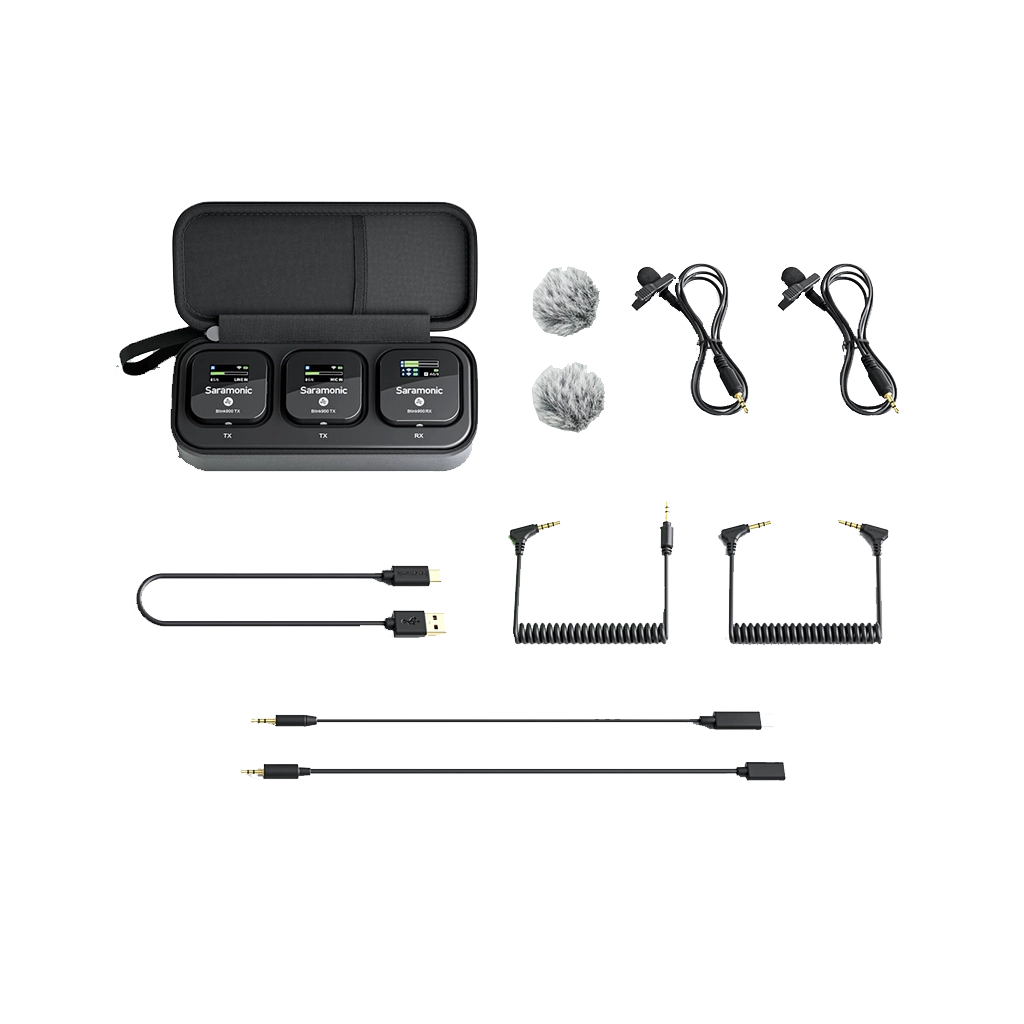 Saramonic Blink 900 B2 2-Person Digital Camera-Mount Wireless Omni Lavalier Microphone System (2.4 GHz, Black)