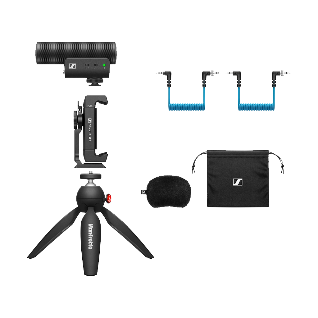 Sennheiser MKE 400 Mobile Kit Camera-Mount Shotgun Microphone with Smartphone Recording Bundle