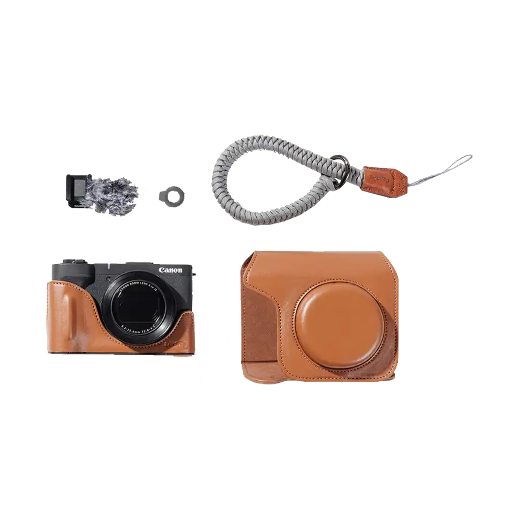 SmallRig Leather Case Kit for Canon PowerShot V1 (Brown)