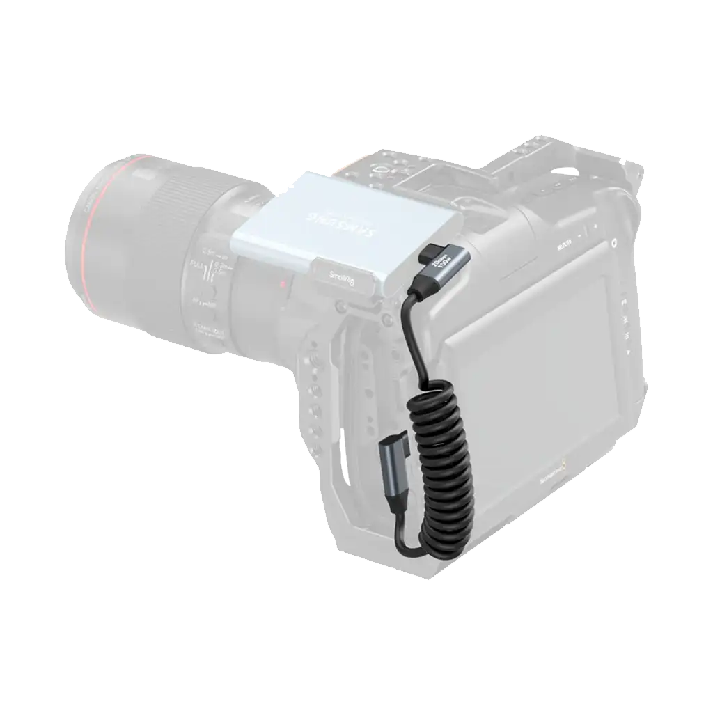 SmallRig USB-C Right Angled-to-Right Angled Coiled Data Cable (35cm)