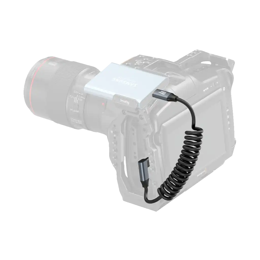 SmallRig USB-C Straight-to-Right Angled Coiled Data Cable (35cm)