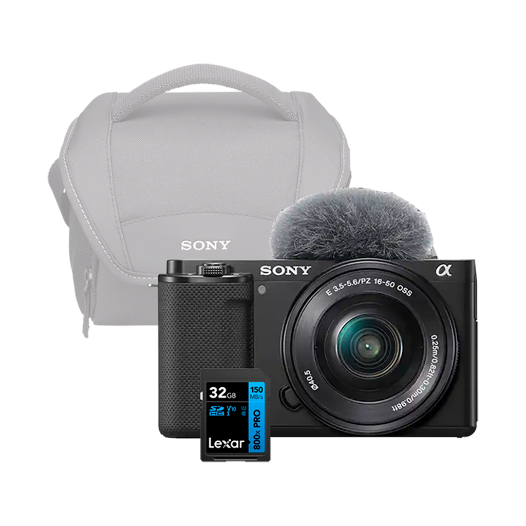 Sony ZV-E10 Mirrorless Camera with 16-50mm Lens with FREE Sony Shoulder Bag and Lexar 32GB 800x SD Card (Valued at R700)