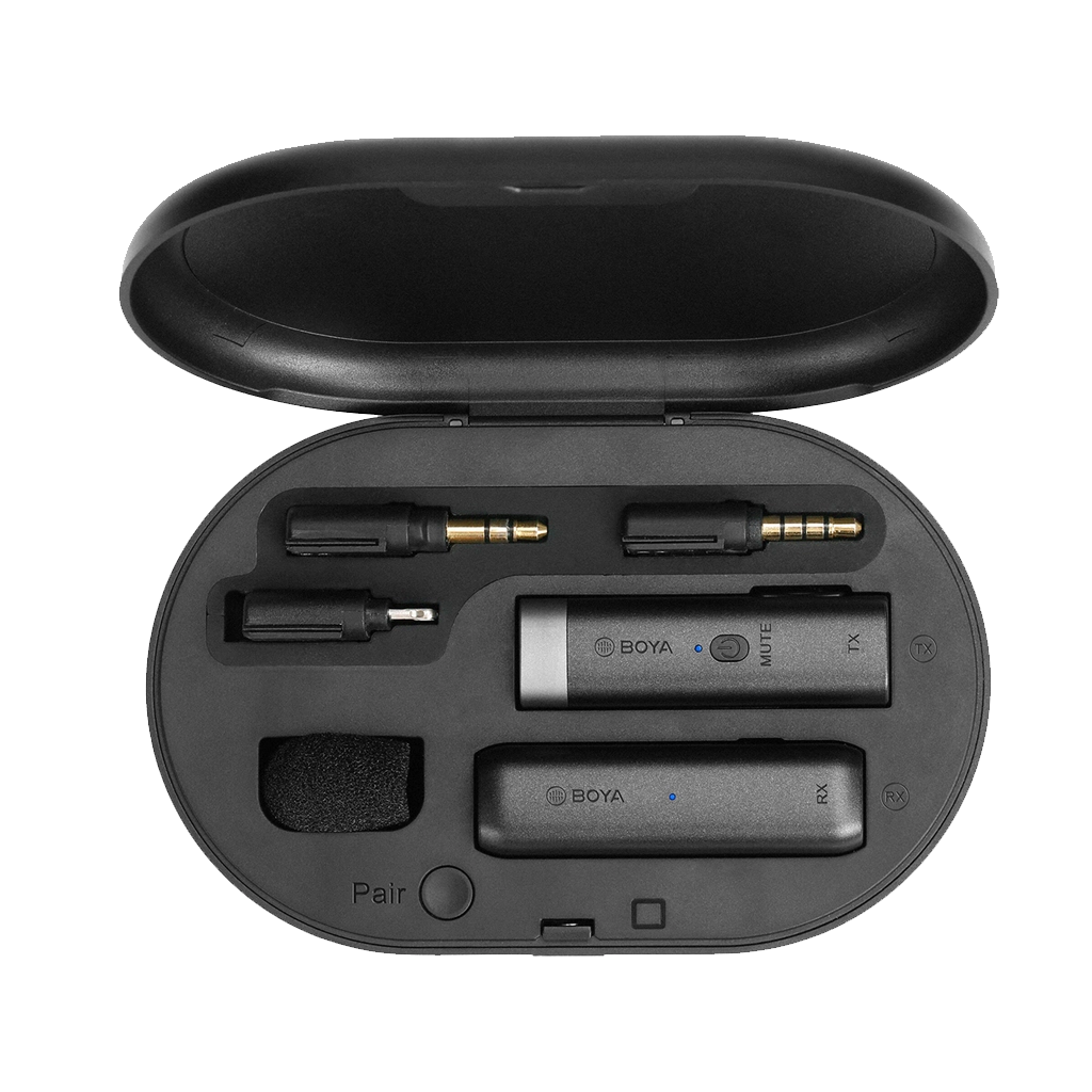 BOYA BY-WM3D Digital True-Wireless Microphone System for iOS Devices, Cameras, Smartphones (2.4 GHz)