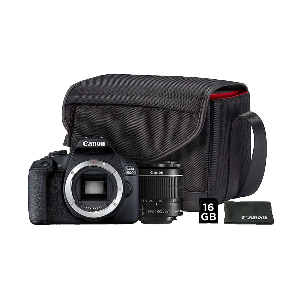 Canon EOS 2000D DSLR Starter Kit with EF-S 18-55mm IS II Lens, Bag & Card -  Orms Direct - South Africa