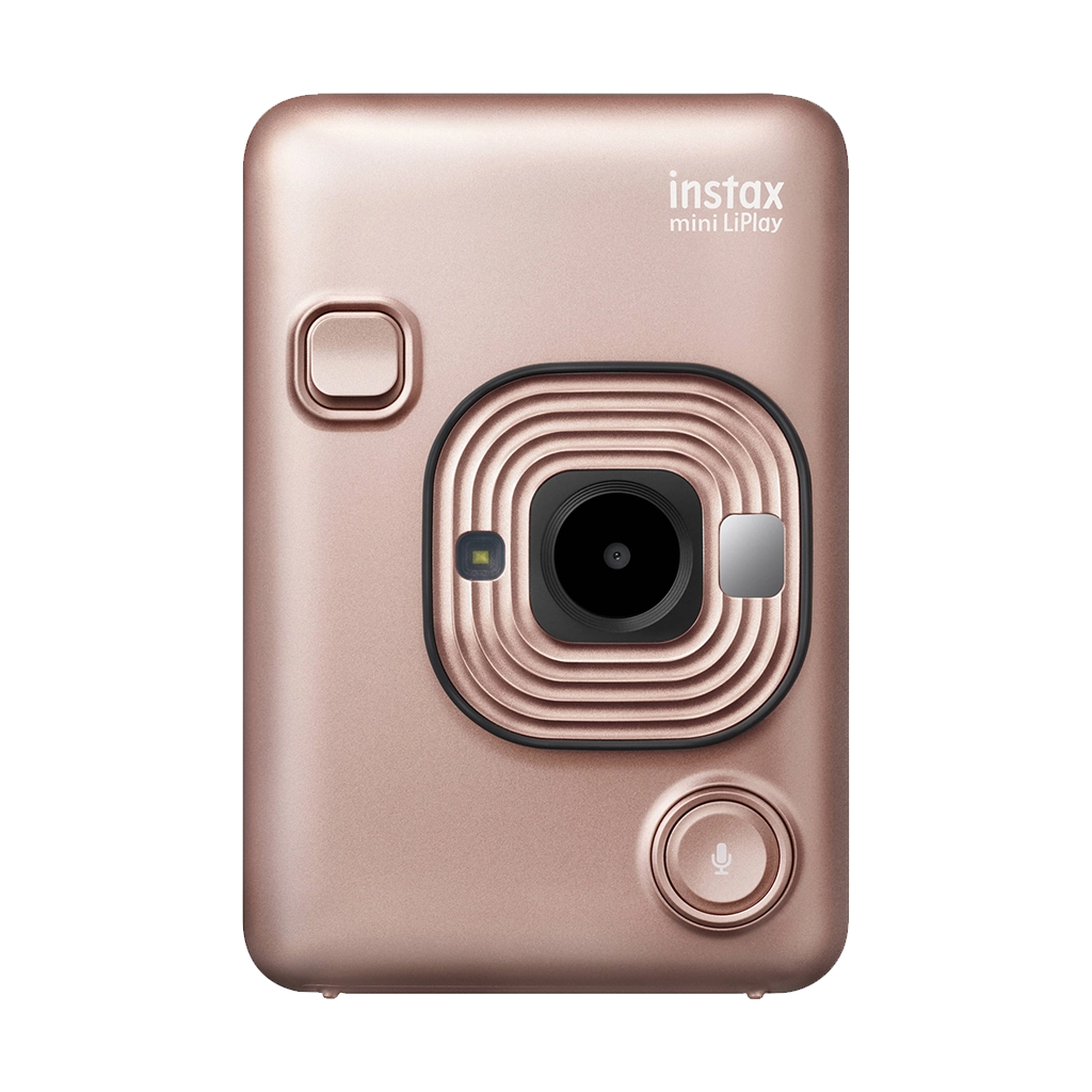 Fujifilm Instax Mini LiPlay Hybrid Instant Camera (Blush Gold) with 1 Fujifilm Instax Mini Instant Film and Instax LiPlay Case