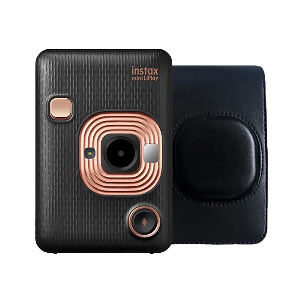 Fujifilm Instax Mini LiPlay Hybrid Instant Camera (Elegant Black) with Case