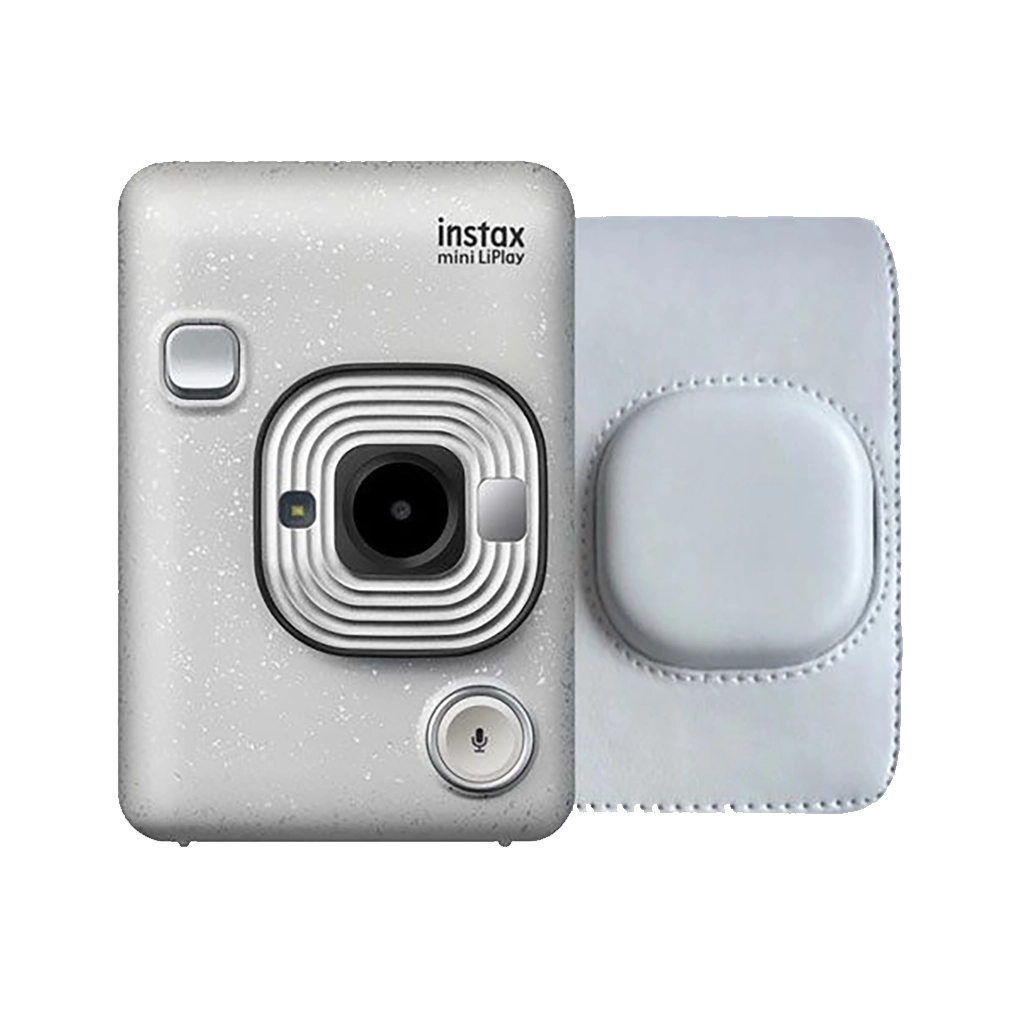 Fujifilm Instax Mini LiPlay Hybrid Instant Camera (Stone White) with Case