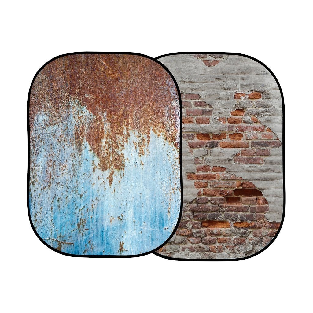Lastolite 5713 Urban Collapsible Background 1.5 x 2.1m Rusty Metal/Plaster Wall