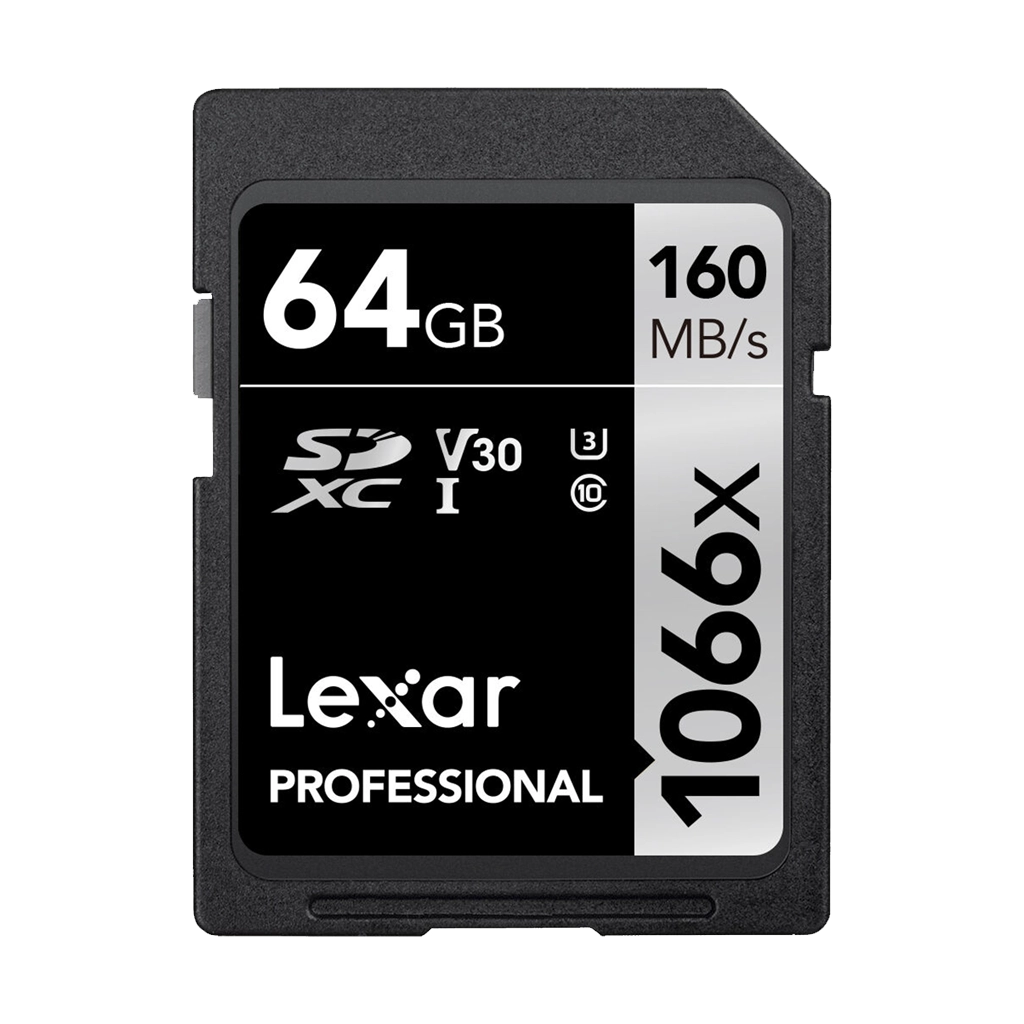 Lexar 64GB Professional 1066x UHS-I SDXC Memory Card (160MB/s, Silver Series)