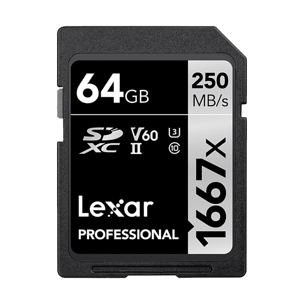 Lexar 64GB Professional 1667x 250MB/s UHS-II SDXC Memory Card