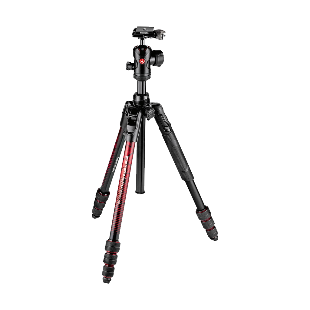 Manfrotto Befree Advanced Travel Aluminum Tripod with 494 Ball Head (Twist Locks, Red)