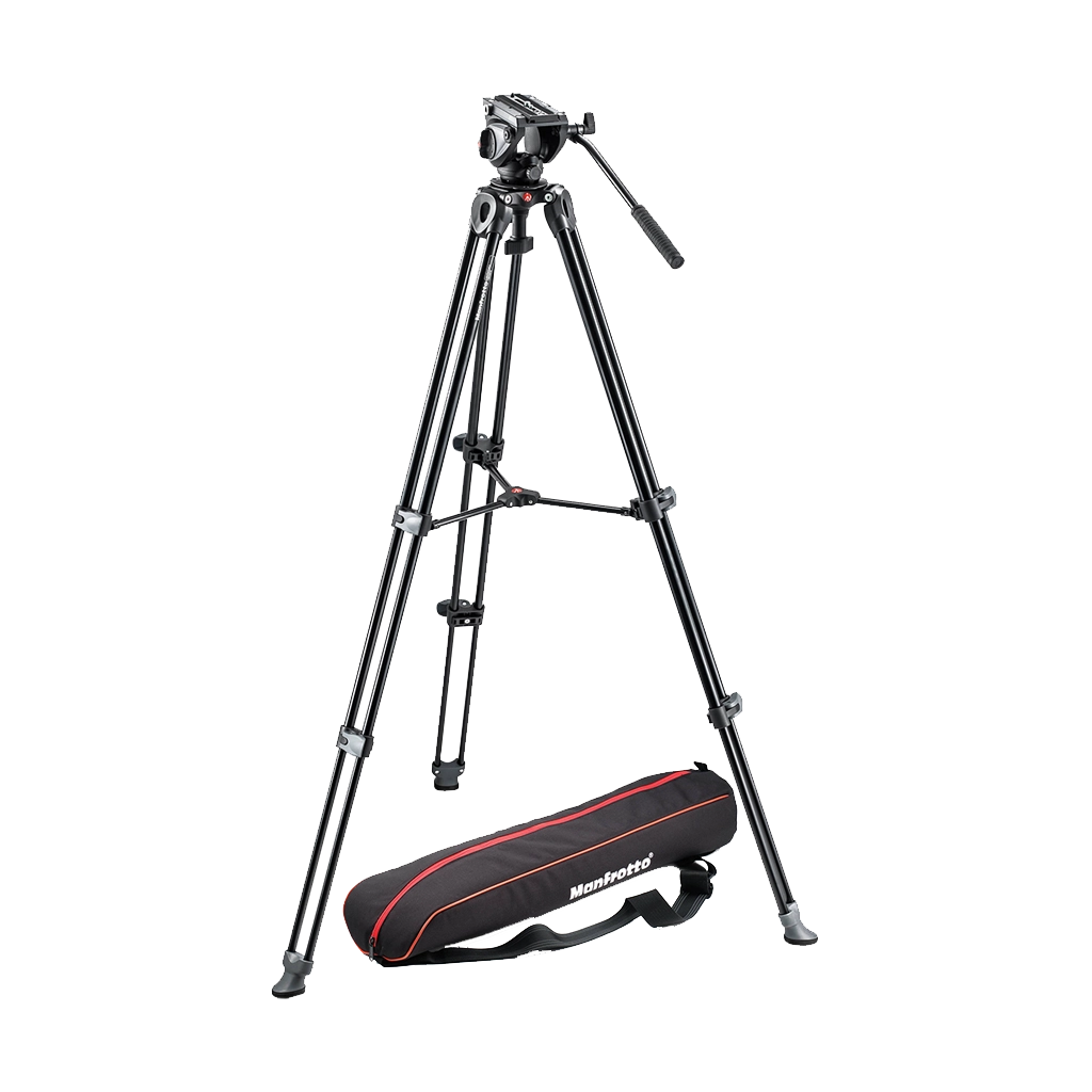 Manfrotto MVH500A Head + MVT502AM Legs + Padded Bag Video Tripod Kit