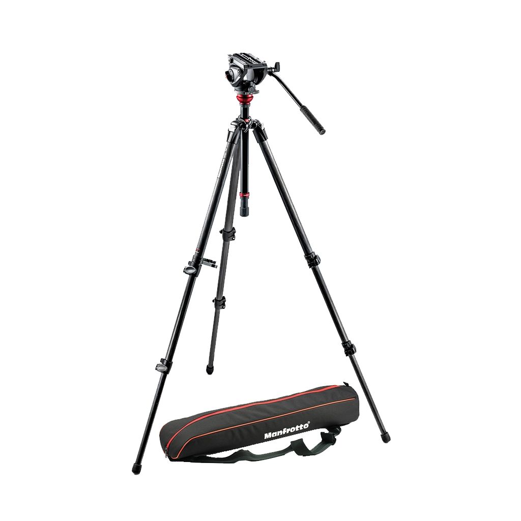 Manfrotto MVH500AH + 755CX3 Lightweight Fluid Video Tripod Kit + Bag