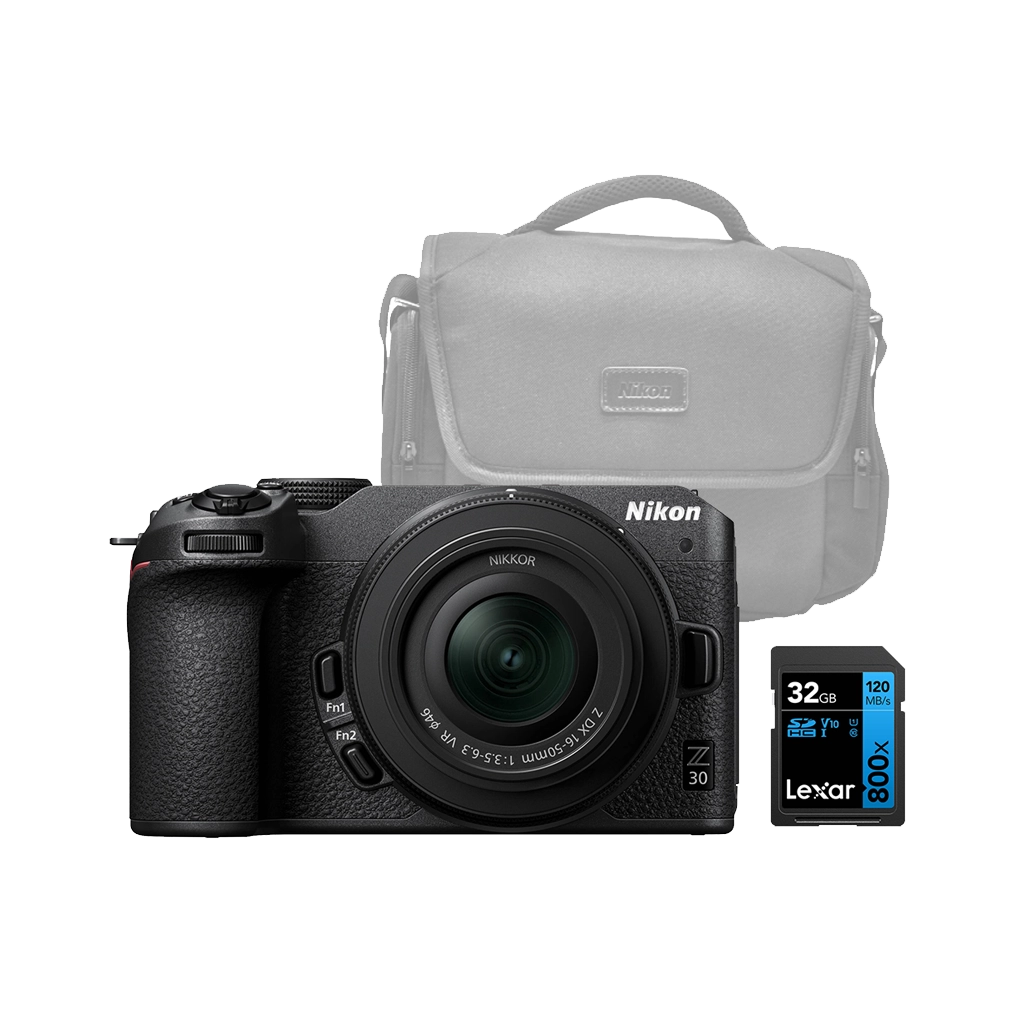 Nikon Z30 Mirrorless Camera Body with 16-50mm f3.5-6.3 Lens and Bag and 32gb SD Card