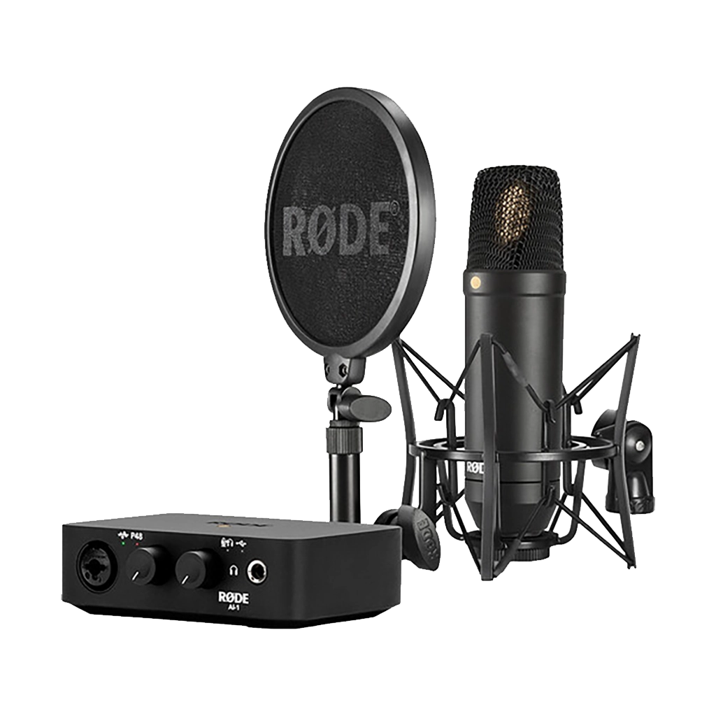 Rode Complete Studio Kit with AI-1 Audio Interface, NT1 Microphone, SMR Shockmount, and Cables