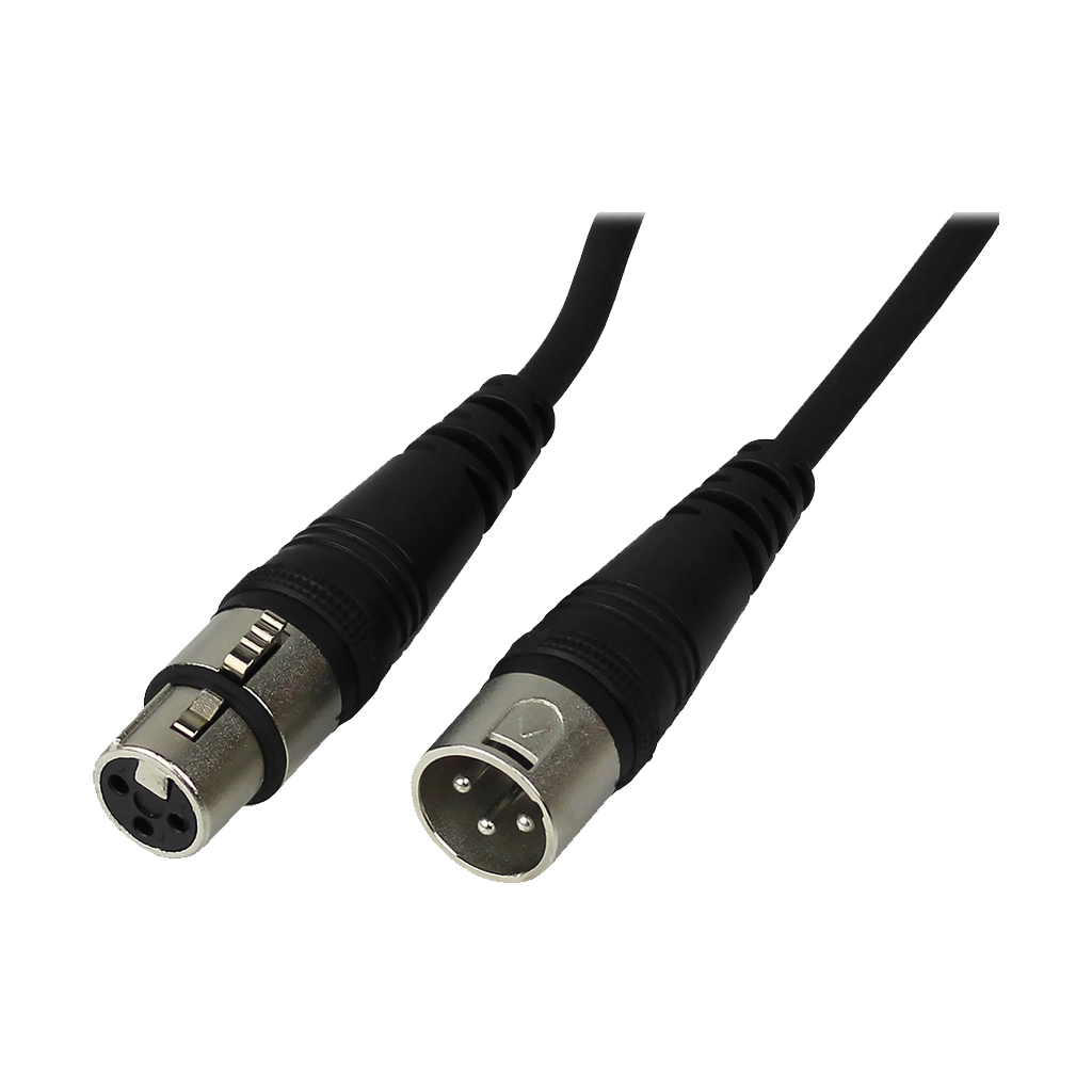 RS PRO Male 3 Pin XLR to Female 3 Pin XLR Cable, Black, 2m