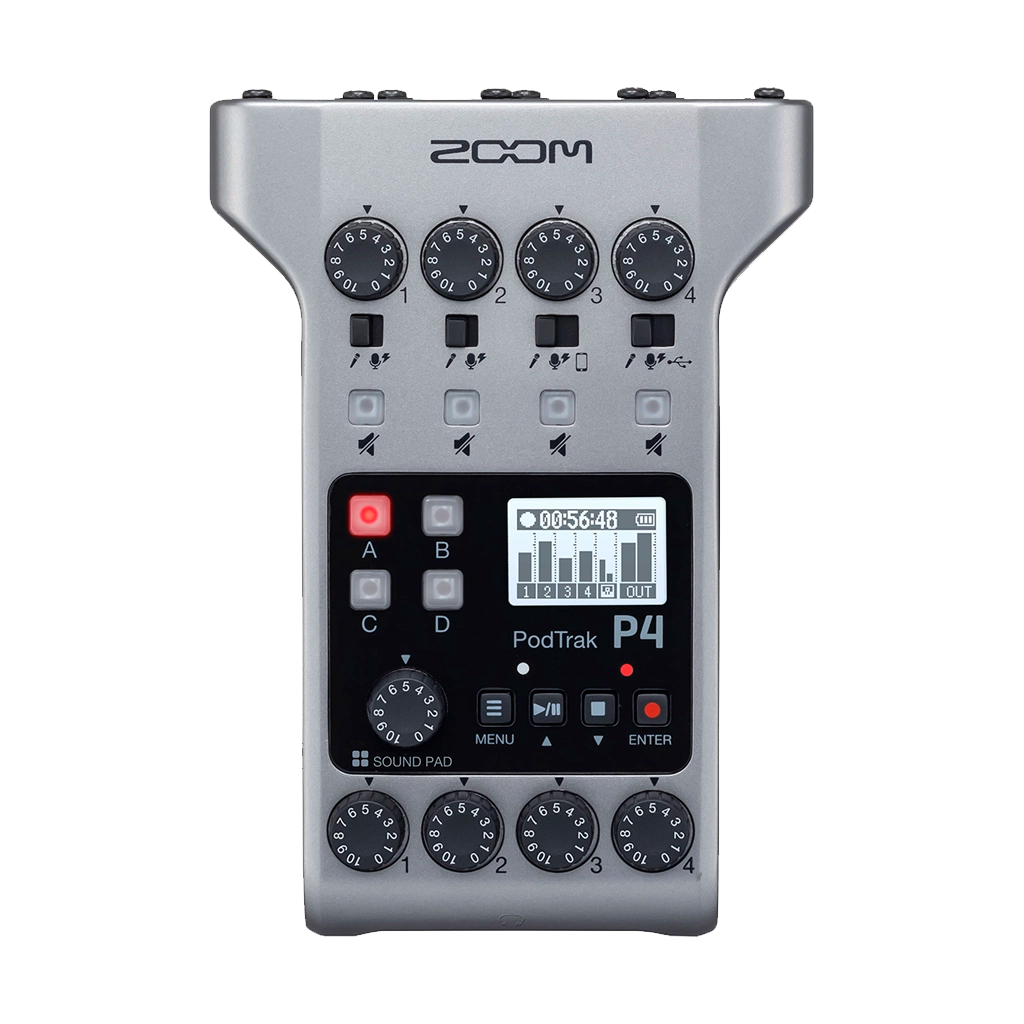 Zoom PodTrak P4 Portable Multitrack Podcast Recorder