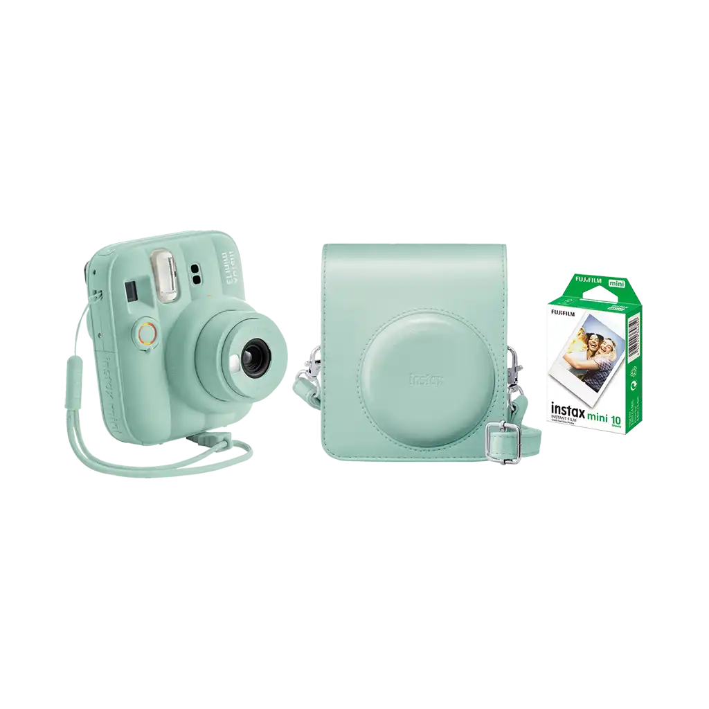 Fujifilm Instax Mini 13 Instant Film Camera Combo with 1 Film and Case (Lagoon Green)