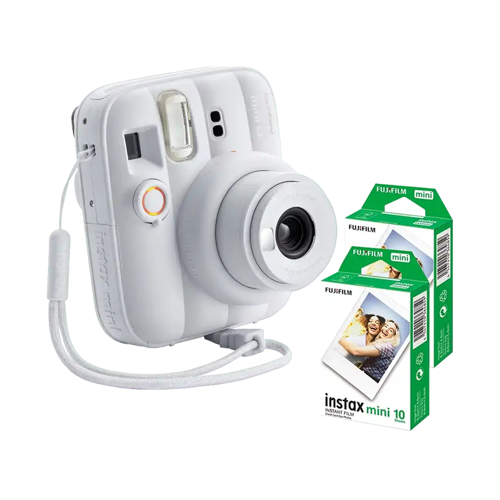 Fujifilm Instax Mini 13 Instant Film Camera Combo with 2 Films (Clay White)