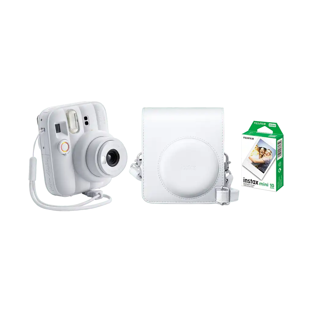 Fujifilm Instax Mini 13 Instant Film Camera Combo with 1 Film and Case (Clay White)